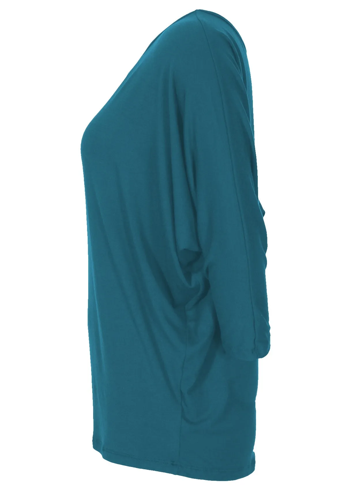 3/4 Sleeve Batwing Top Teal