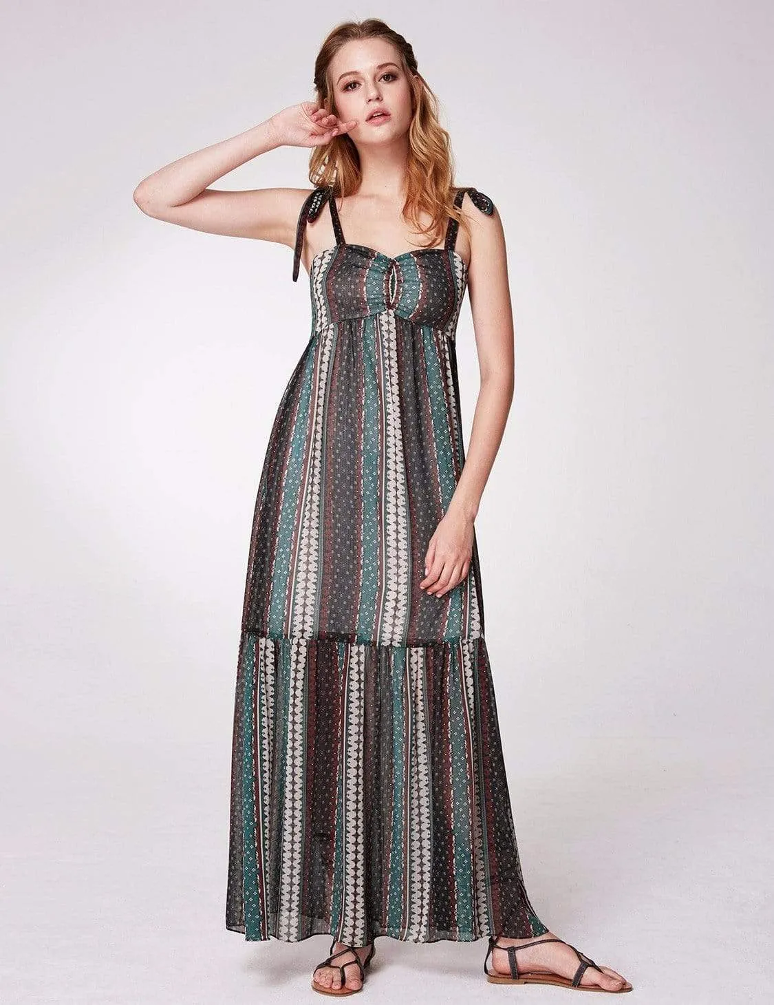 Alisa Pan Sleeveless Boho Printed Maxi Dress