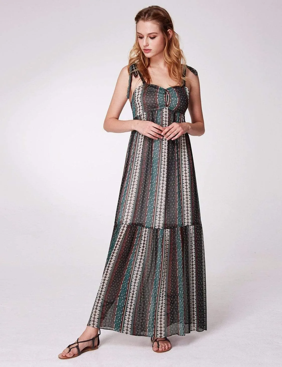 Alisa Pan Sleeveless Boho Printed Maxi Dress