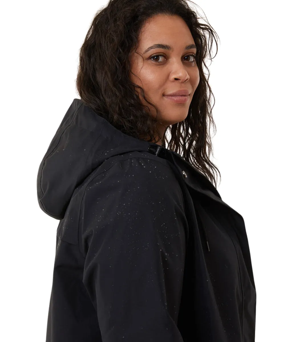 Amble Refuge Womens Plus Size Waterproof Jacket Long Black 2XL-4XL