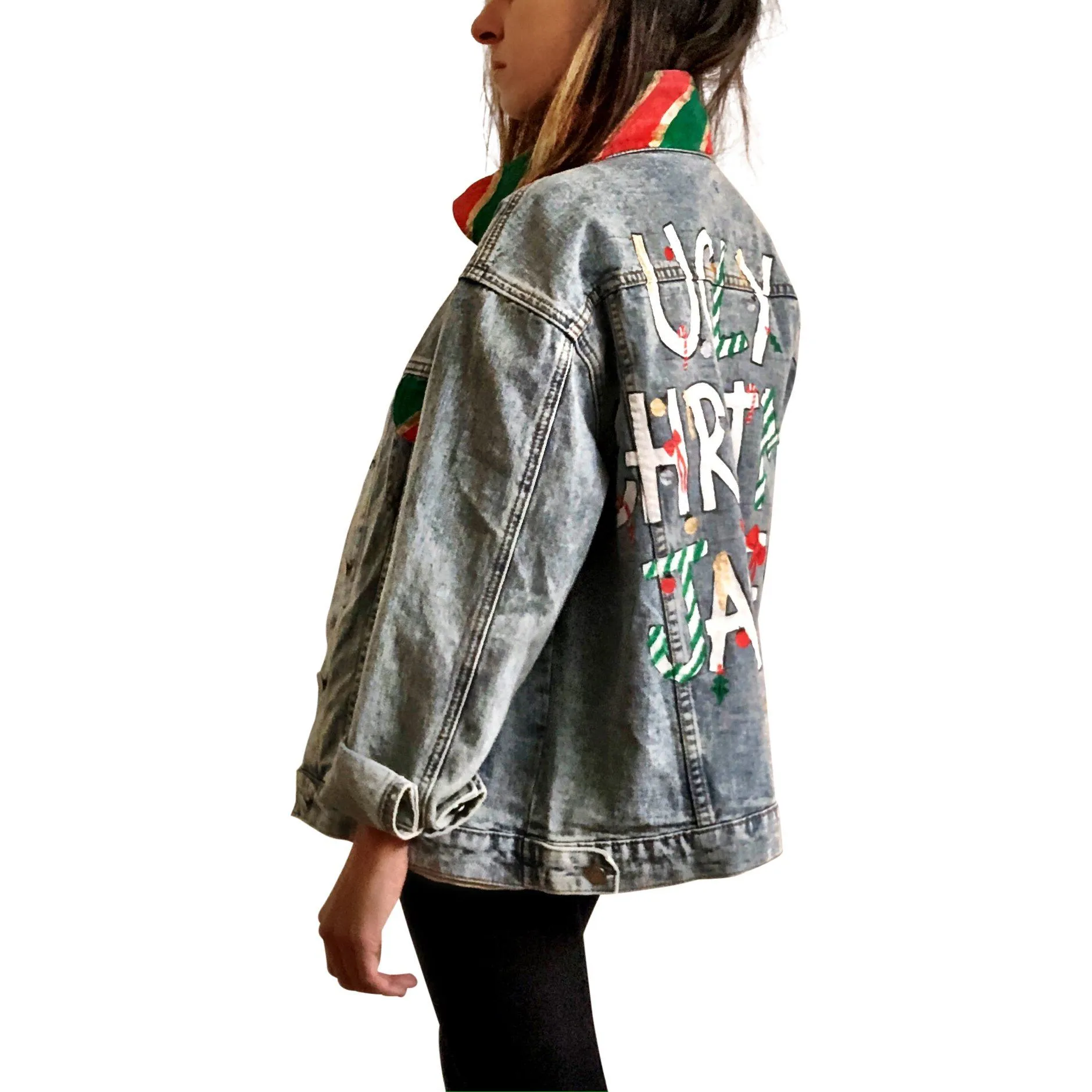 'ANOTHER UGLY CHRISTMAS' DENIM JACKET