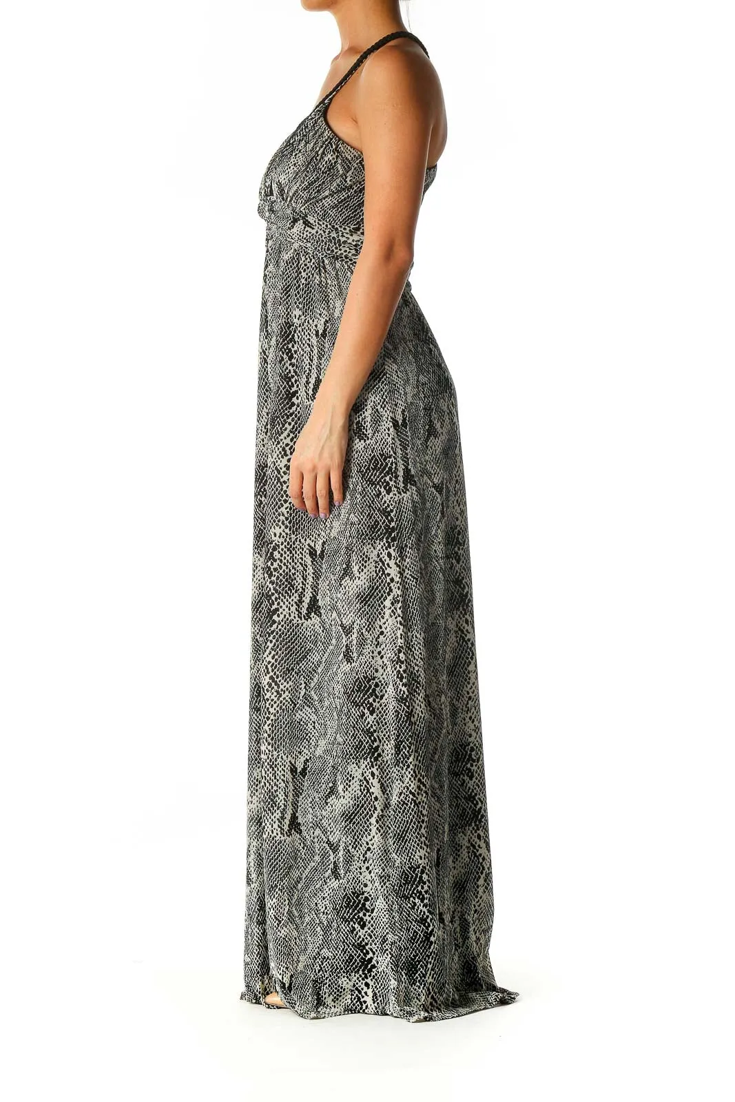 Black Animal Print Bohemian Column Dress