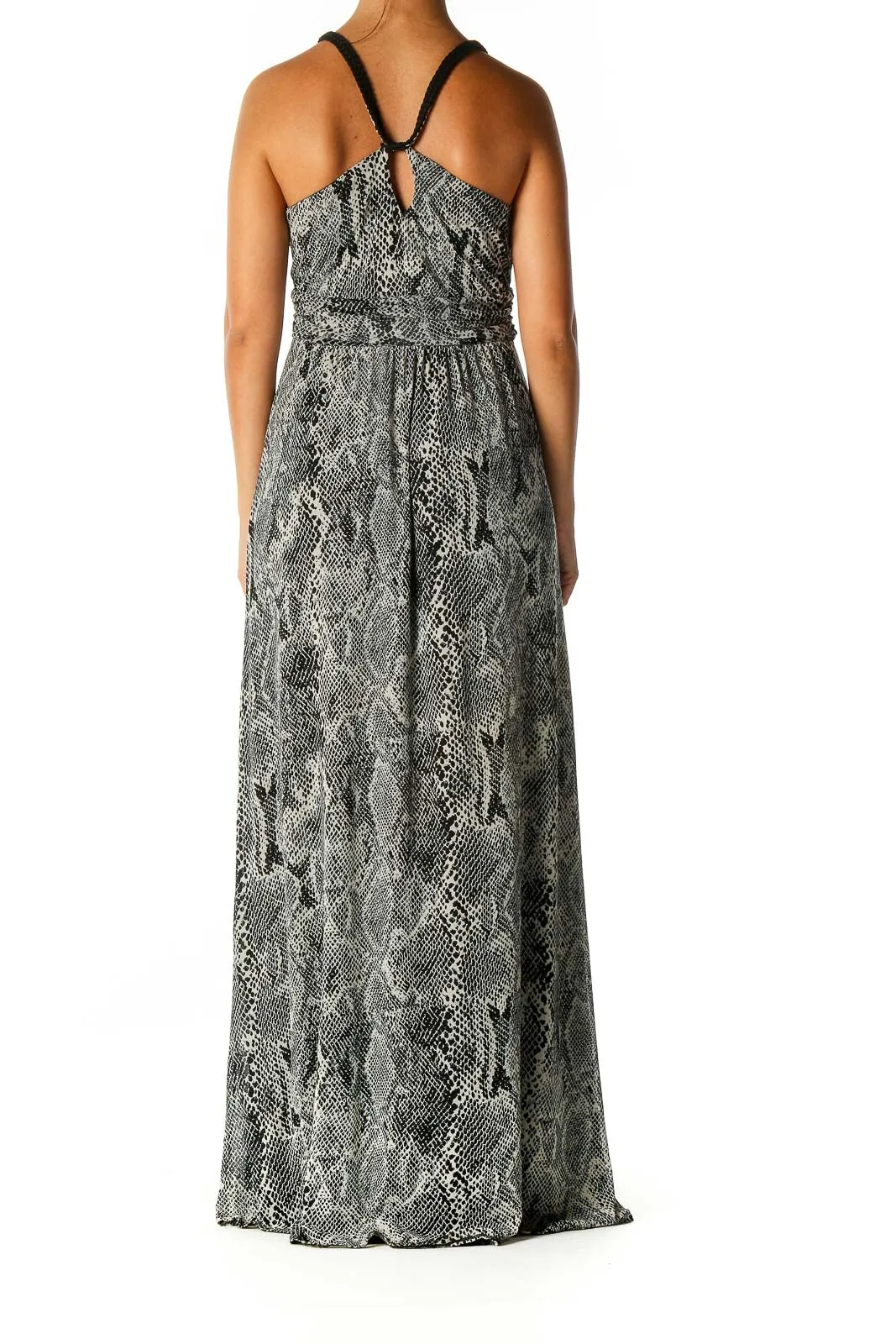 Black Animal Print Bohemian Column Dress