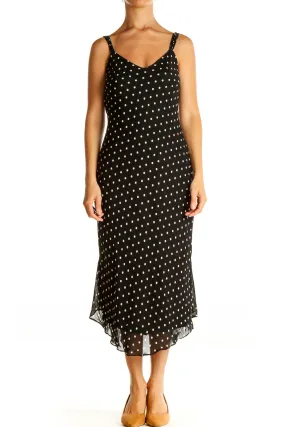 Black Polka Dot Bohemian Sheath Dress