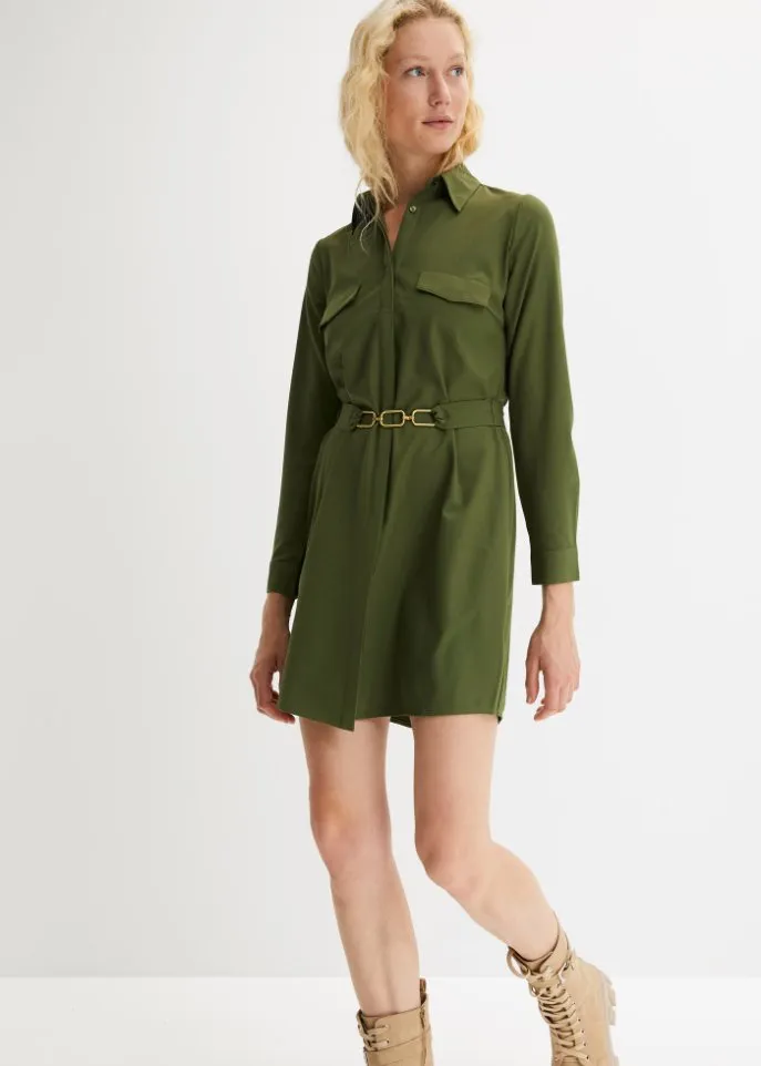 Bodyflirt shirt-dress, green