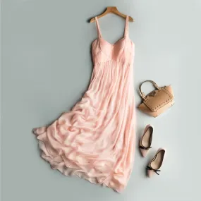 Bohemian Pink Silk Dress