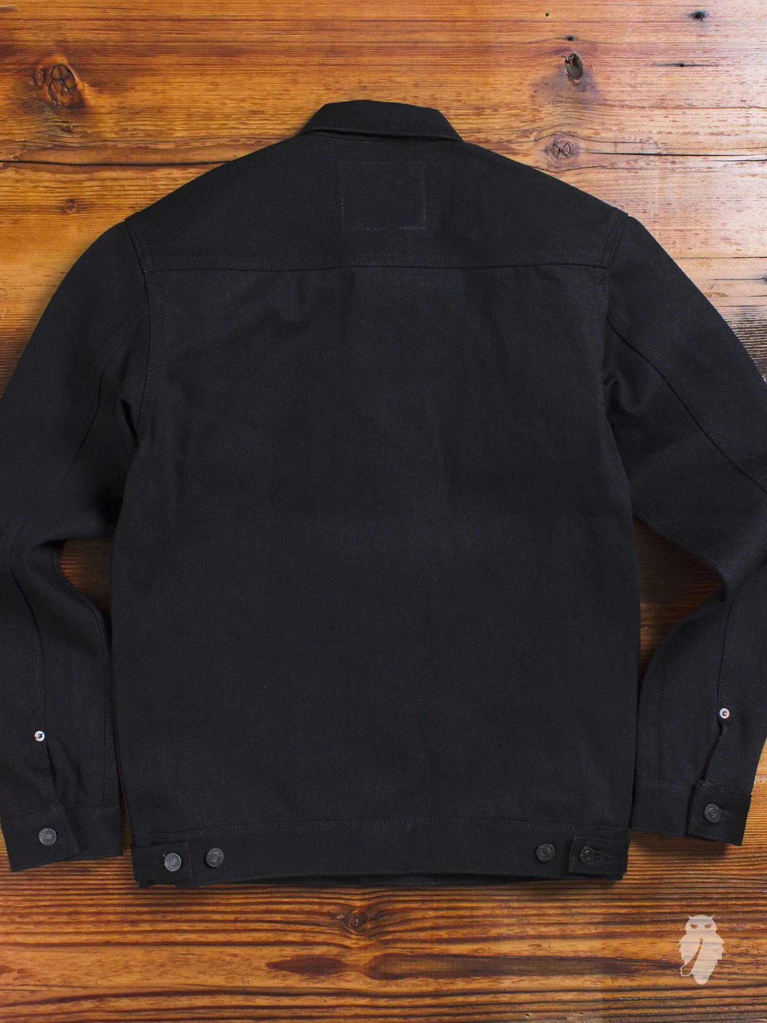 BOM011 "Momotaro x Blue Owl" 15.7oz Black Selvedge Denim Jacket