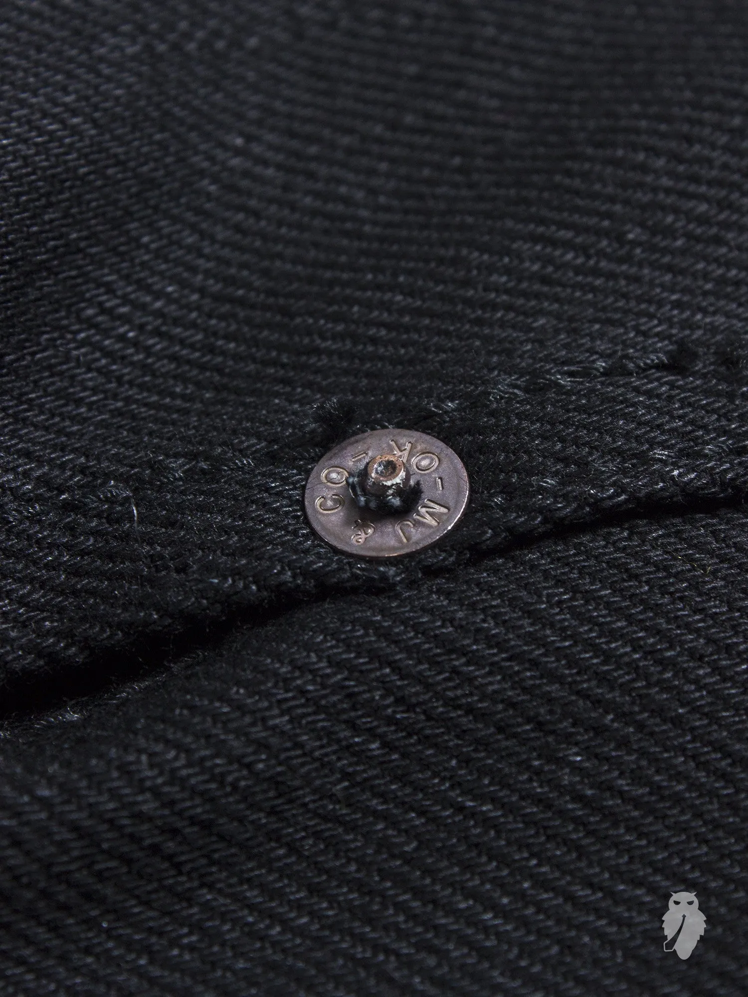 BOM011 "Momotaro x Blue Owl" 15.7oz Black Selvedge Denim Jacket