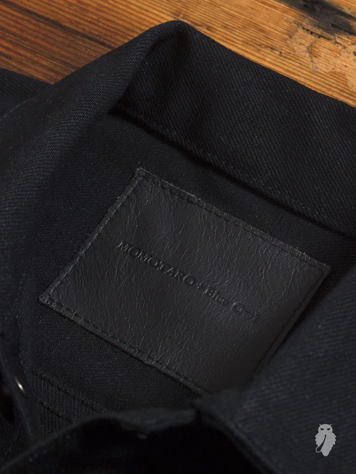 BOM011 "Momotaro x Blue Owl" 15.7oz Black Selvedge Denim Jacket