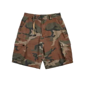 Camouflage print fisherman shorts