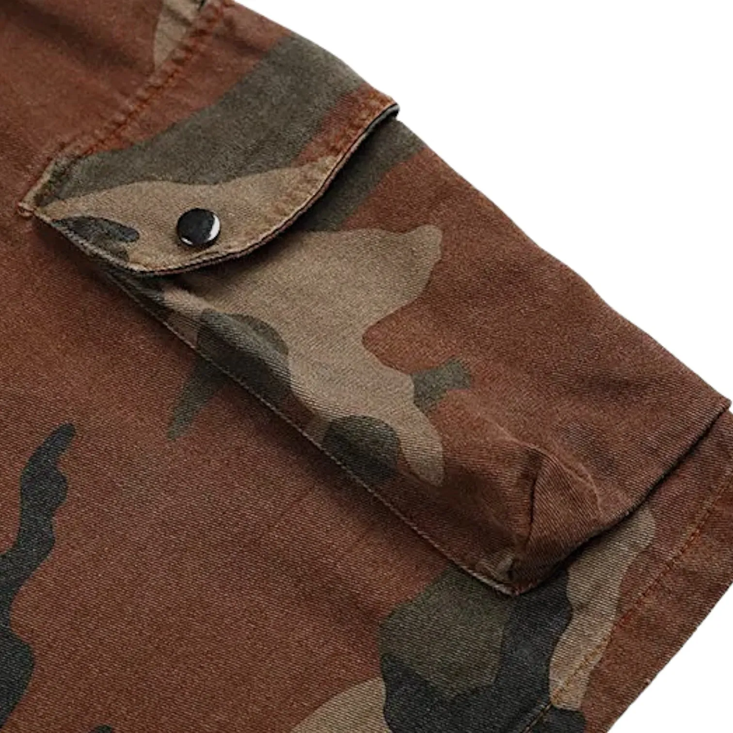 Camouflage print fisherman shorts