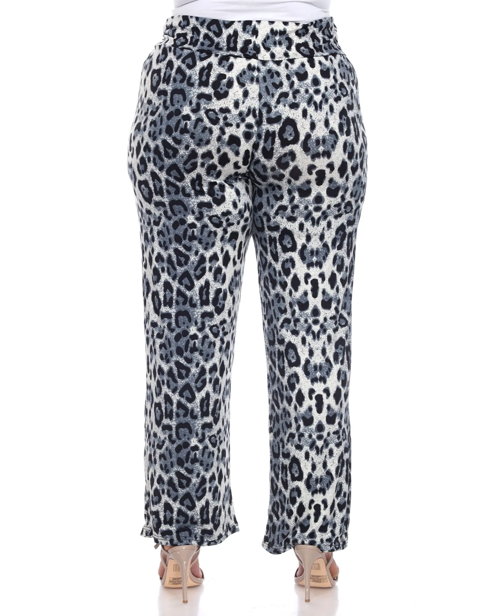 Cheetah Print Palazzo Pants | Grey Cheetah