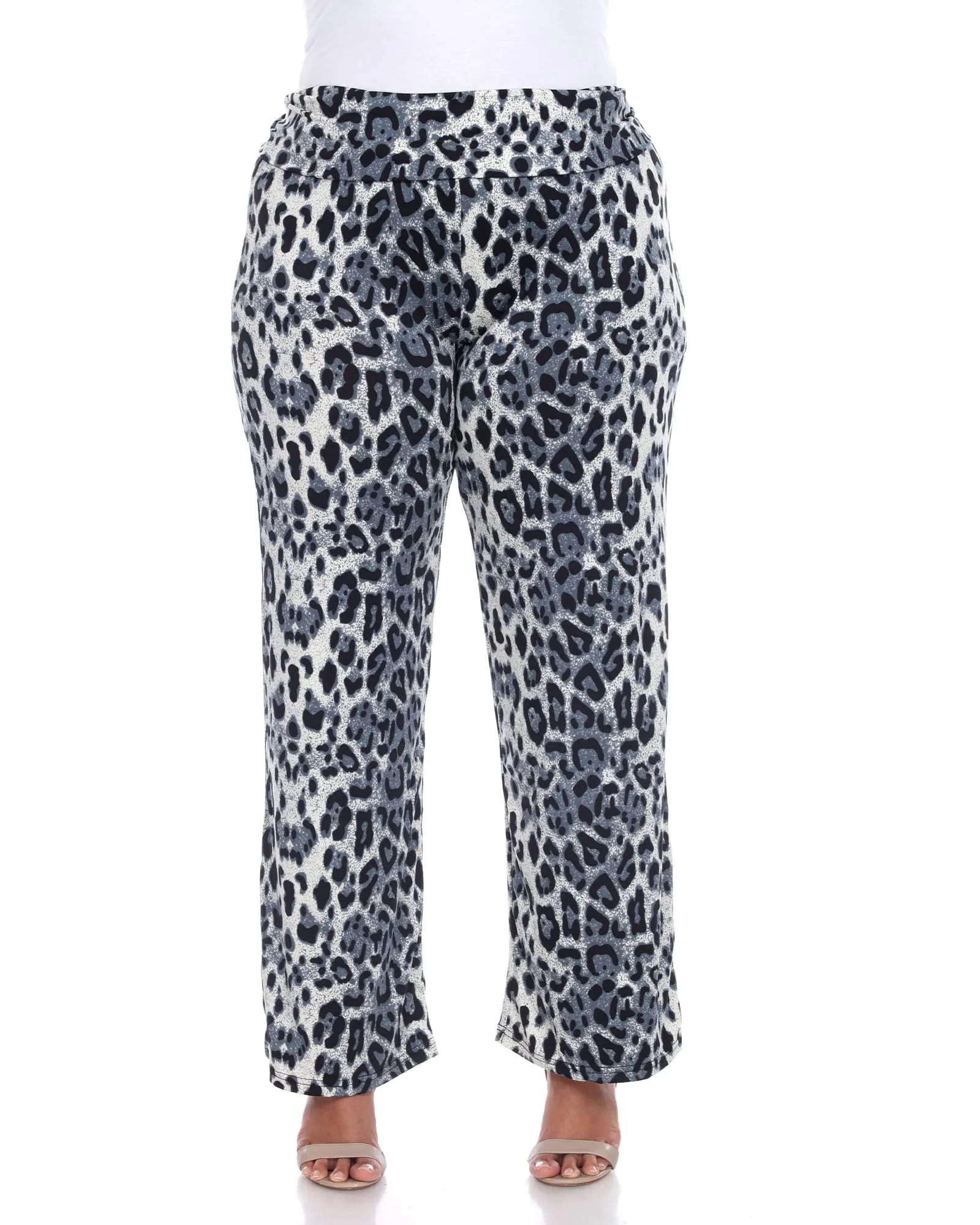 Cheetah Print Palazzo Pants | Grey Cheetah