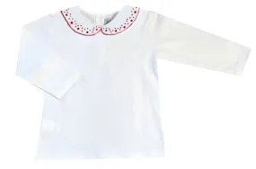 Christmas Bows Again Embroidered Girl Blouse