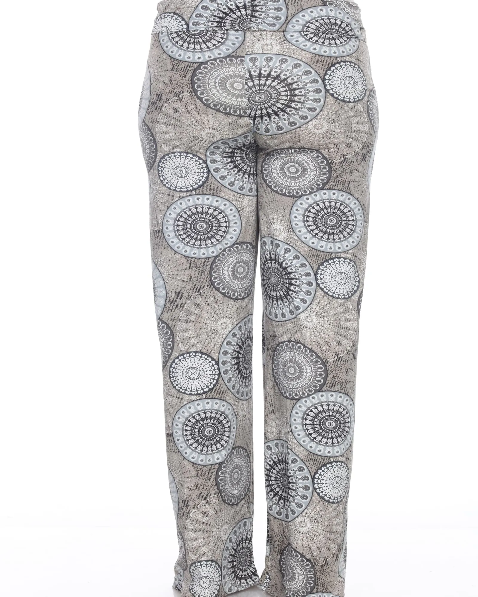 Circle Print Palazzo Pants | Grey Geo