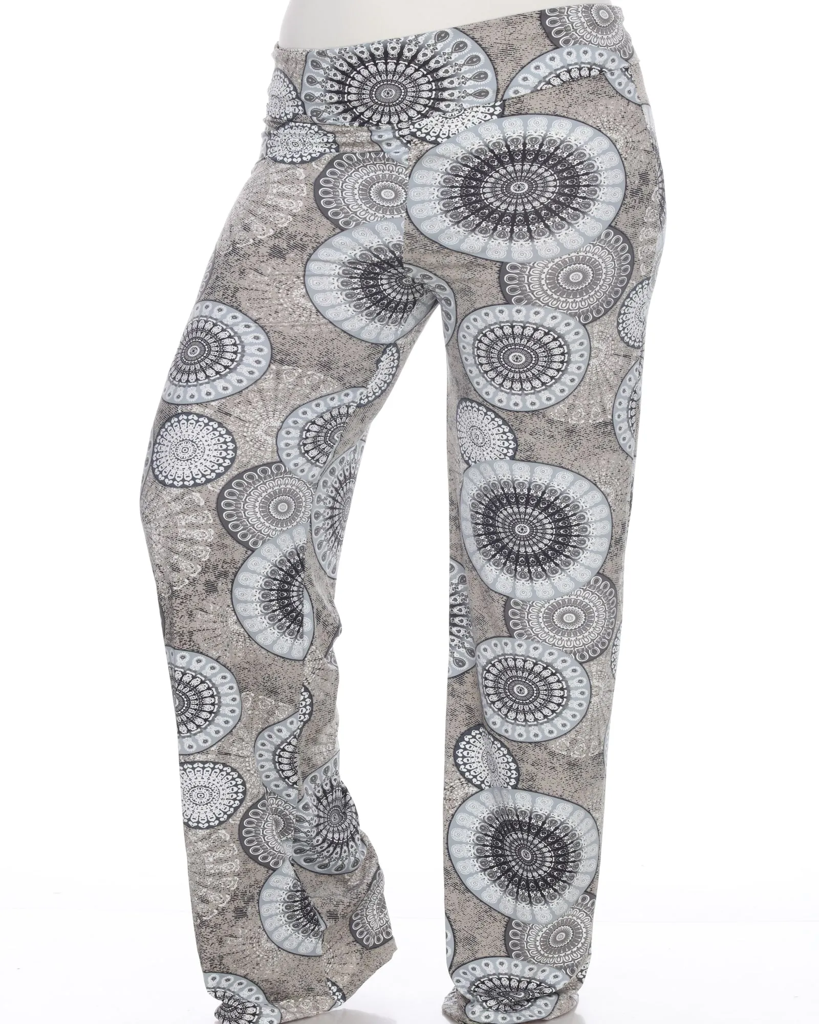 Circle Print Palazzo Pants | Grey Geo