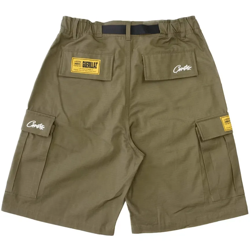 Corteiz Alcatraz Cargo Shorts Khaki Green