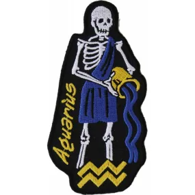 Daniel Smart Aquarius Skull Zodiac Sign Patch, 2.2 x 4 inches