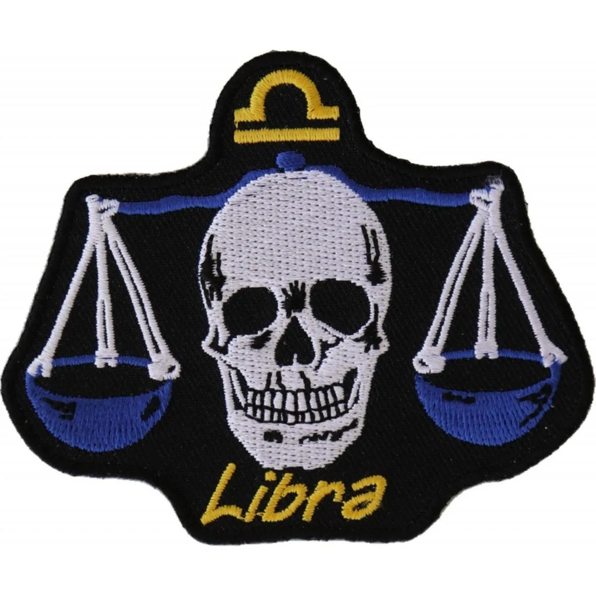 Daniel Smart Libra Skull Zodiac Sign Patch, 3.5 x 2.9 inches