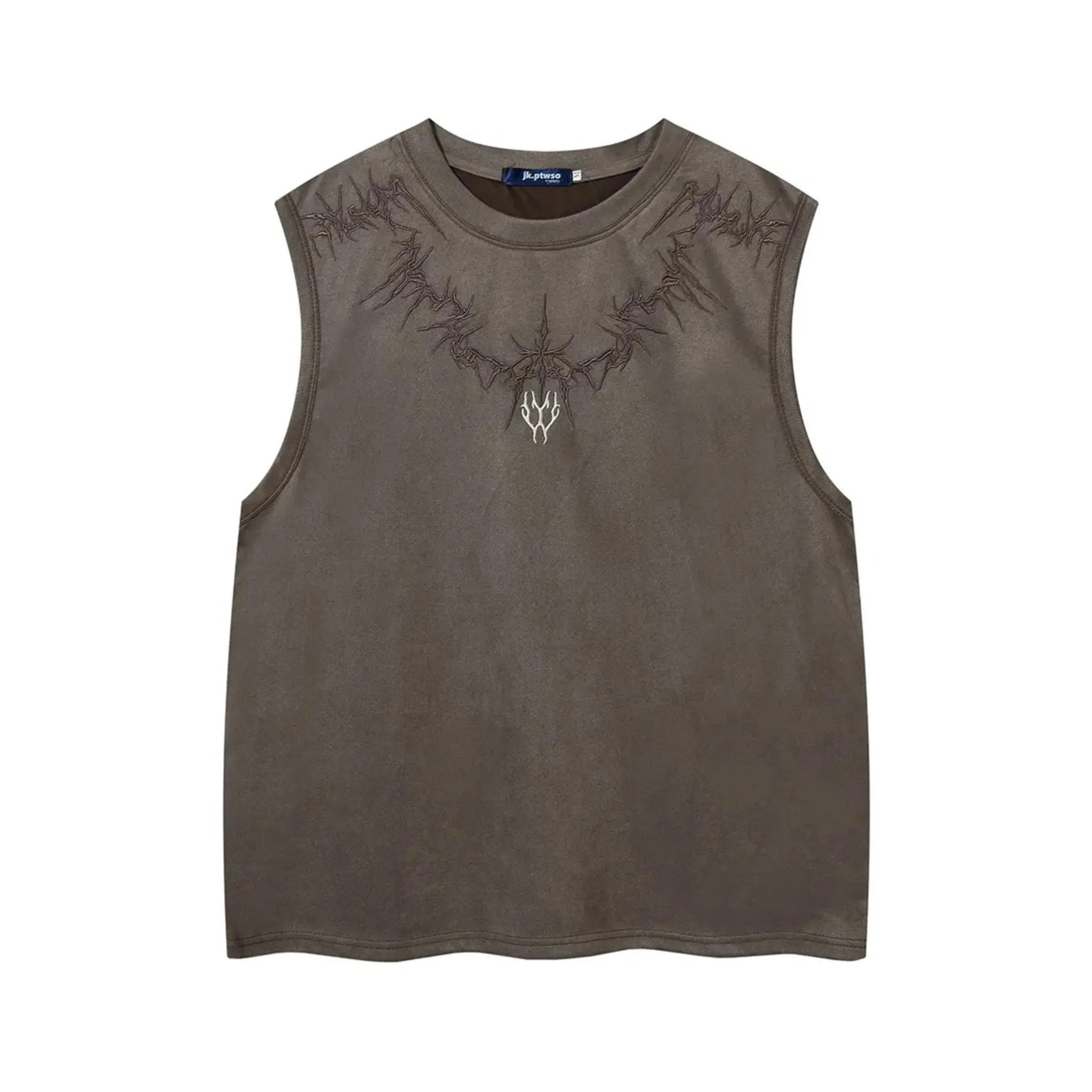 Embellished Suede Tank Top