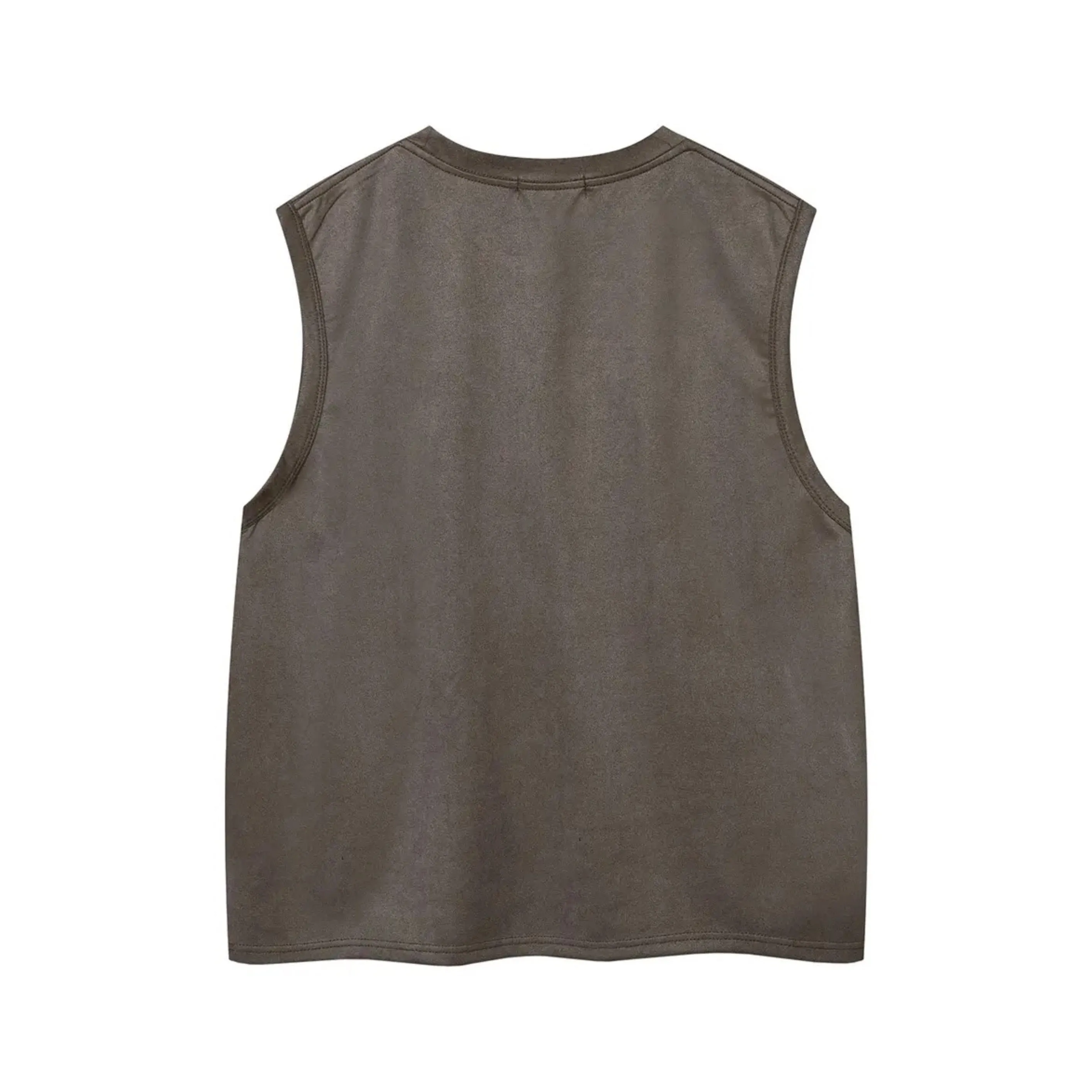 Embellished Suede Tank Top