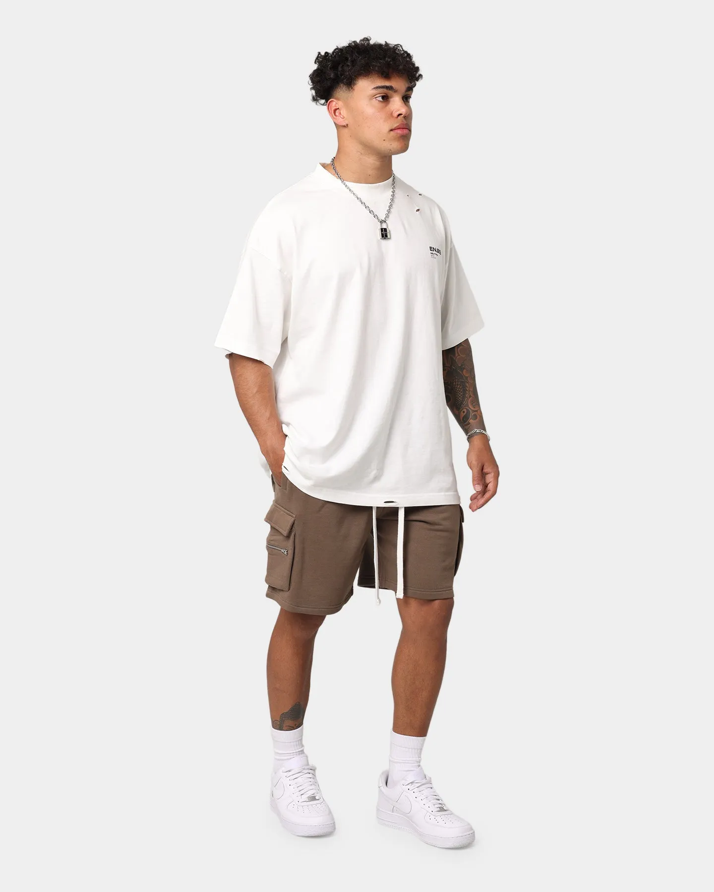 EN ES Cargo Fleece Shorts Brown