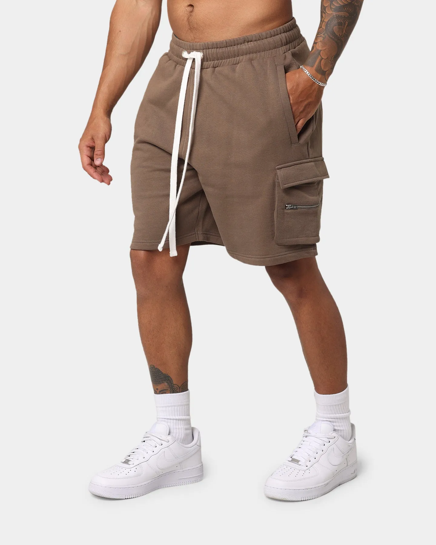 EN ES Cargo Fleece Shorts Brown