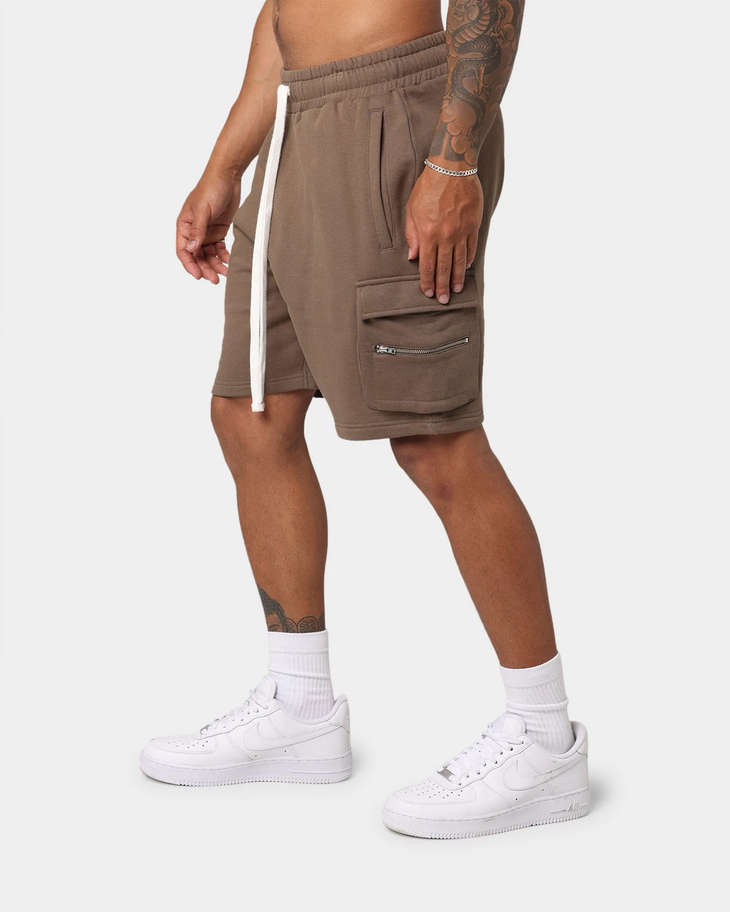 EN ES Cargo Fleece Shorts Brown