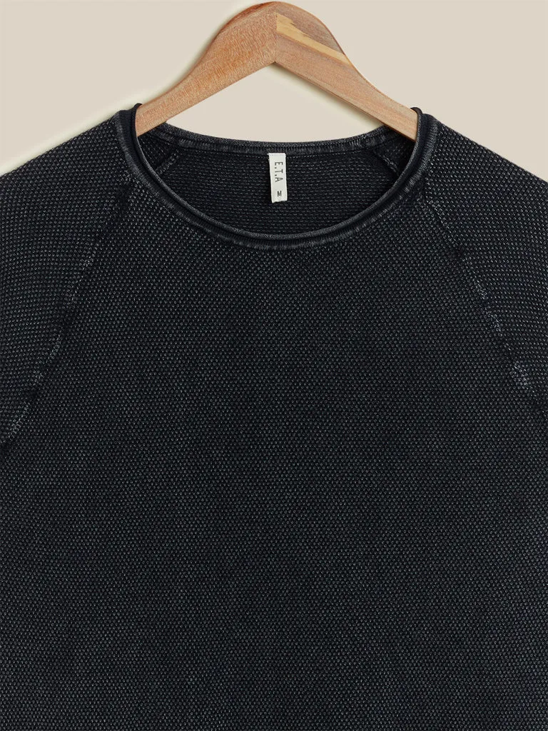 ETA Charcoal Cotton Slim Fit Sweater