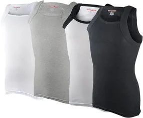 G-Unit Style Square Cut Tank Tops for Men (4 Pack) - Ribbed Design, Breathable Fabric