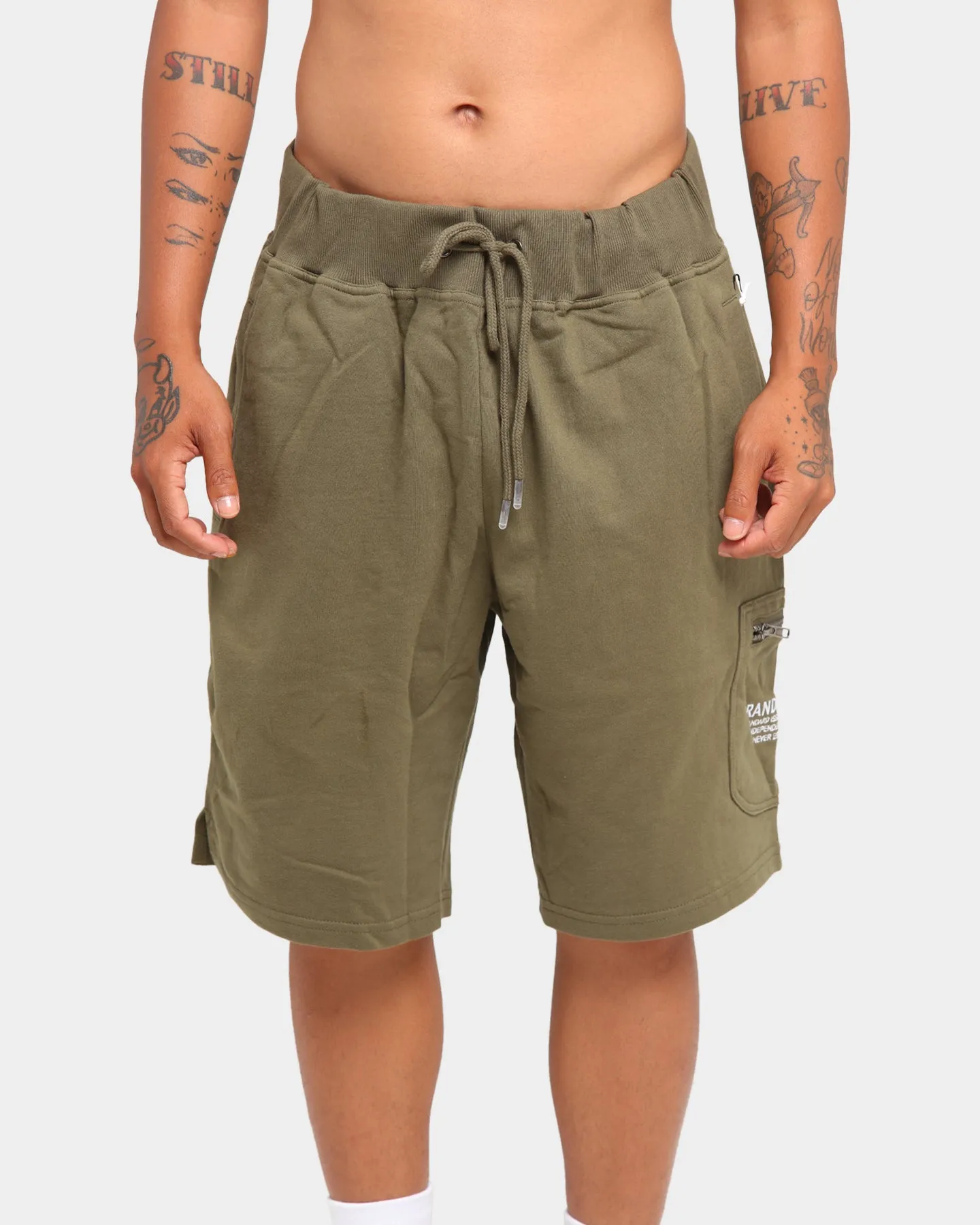 Grand Scheme Cargo Sweat Shorts Army Green