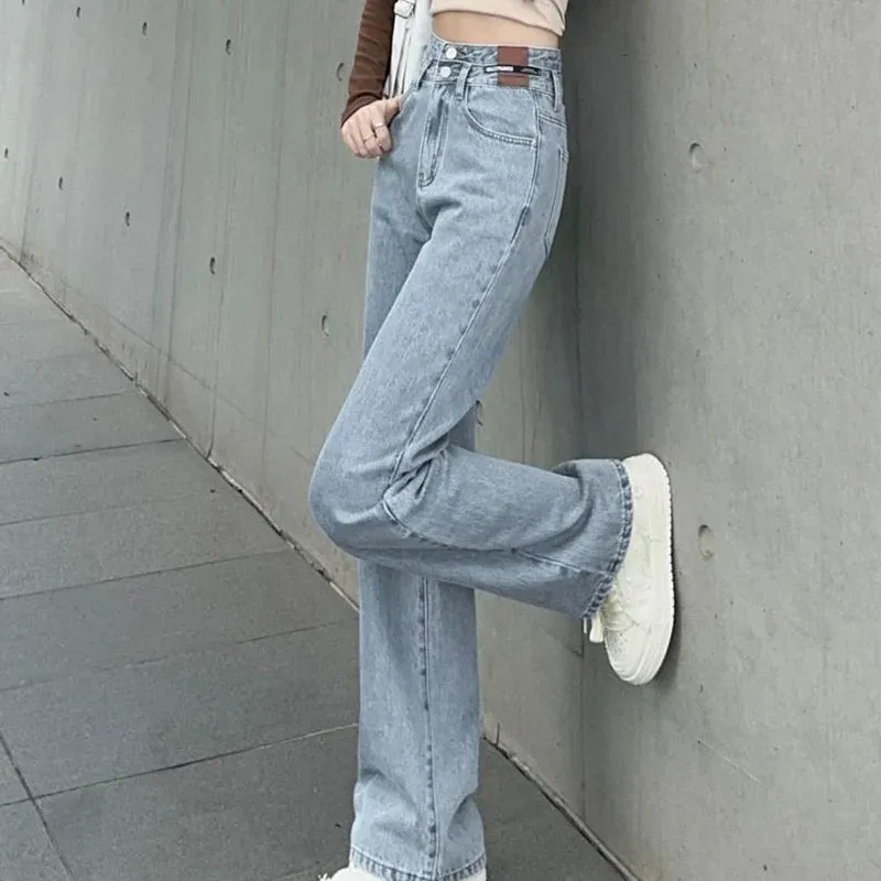 High Waisted Wide Legged Denim Jeans