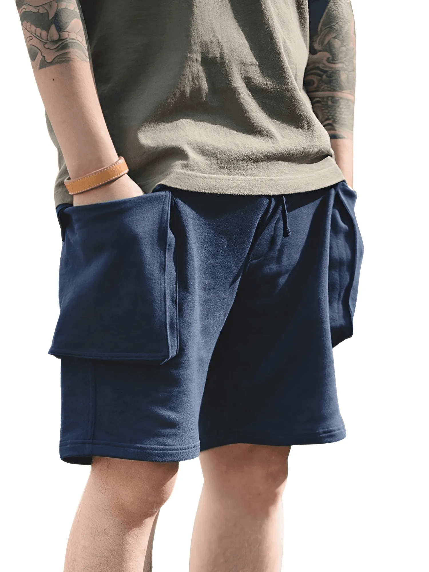 Men's Big Pocket P44 Navy Cargo Jogger Shorts