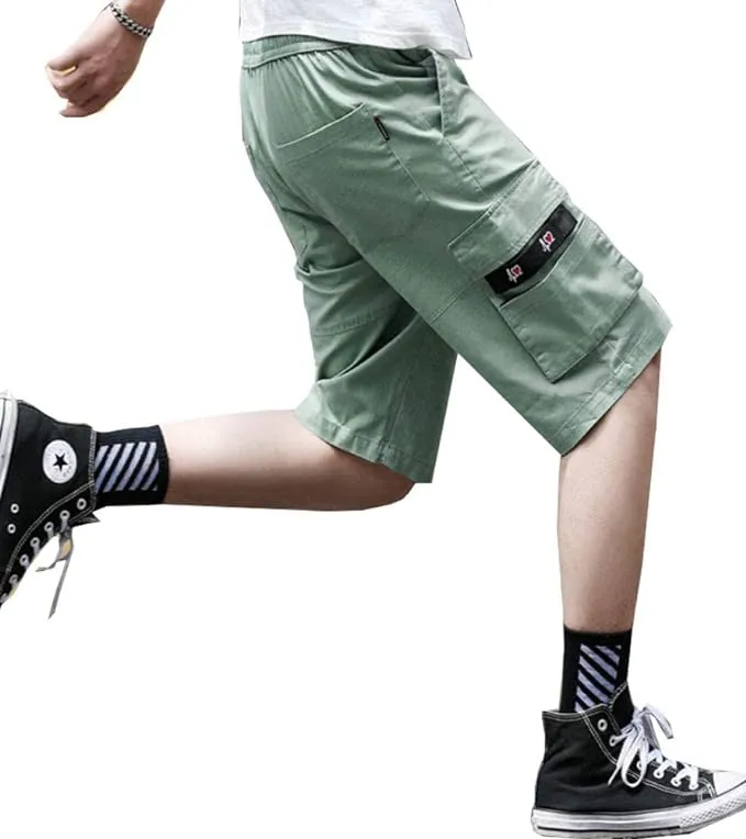 Men's Causal Cargo Pocket Black Shorts