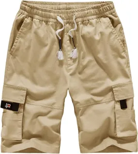 Men's Causal Cargo Pocket Khaki Shorts