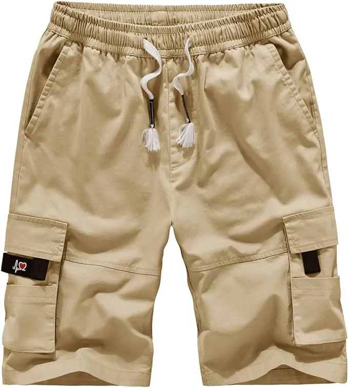 Men's Causal Cargo Pocket Khaki Shorts