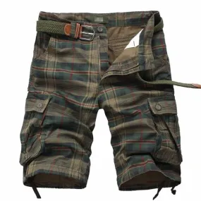 MEN'S VINTAGE POCKET PLAID SHORTS （WITHOUT BELT）  98497428X