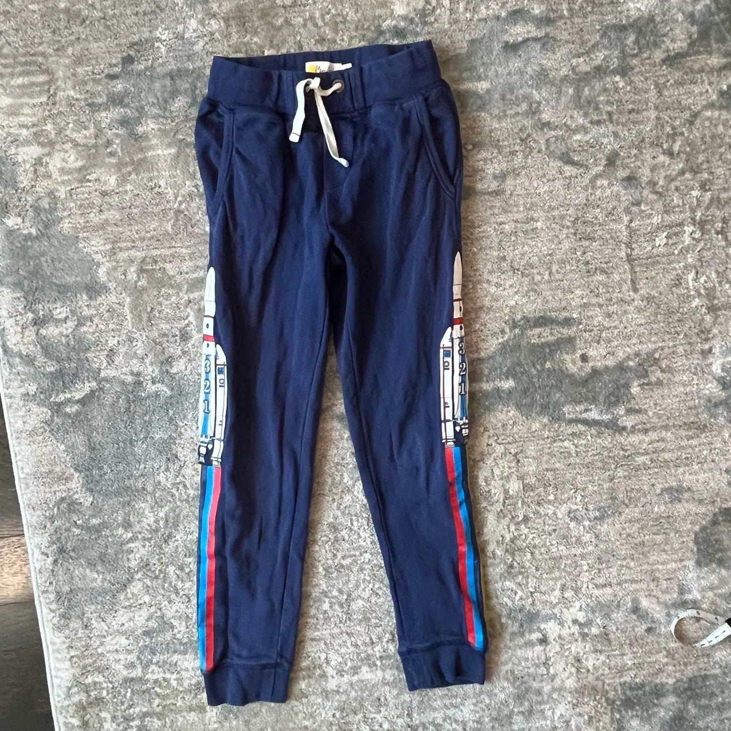 Mini Boden Graphic Space Joggers Navy 8