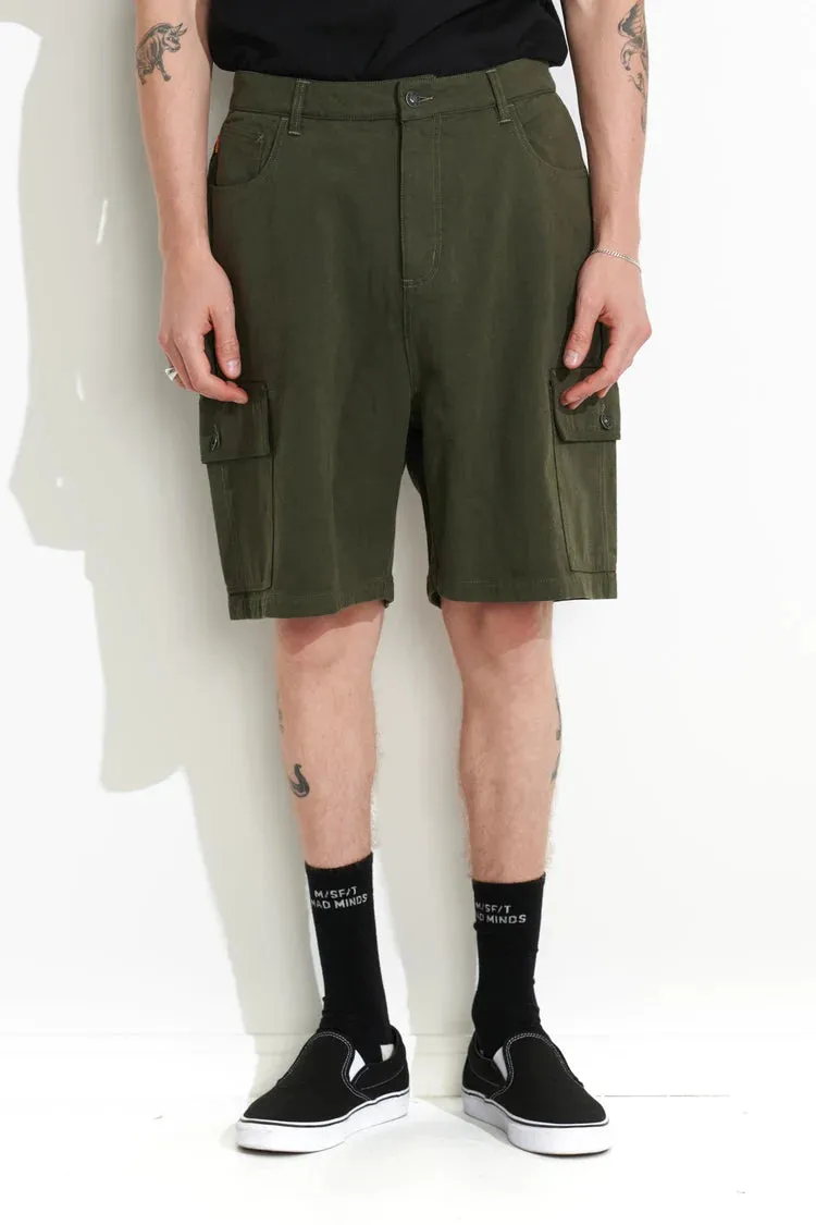 MISFIT - East Mash Cargo Short - Army Green