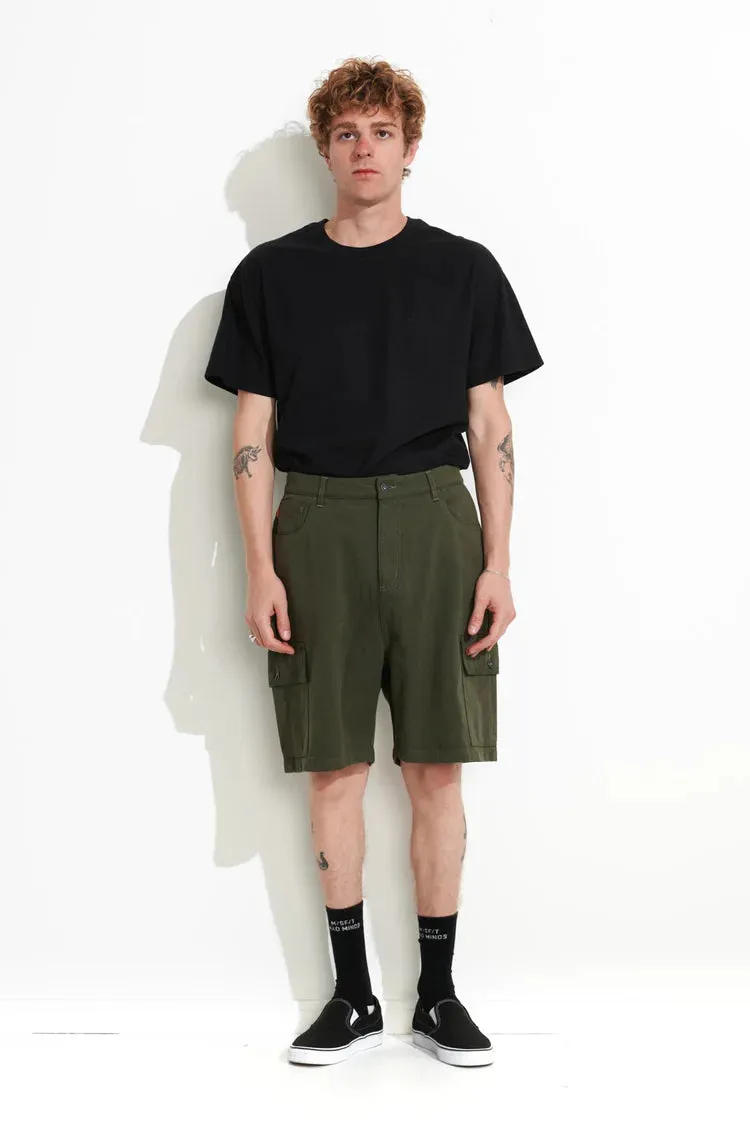 MISFIT - East Mash Cargo Short - Army Green