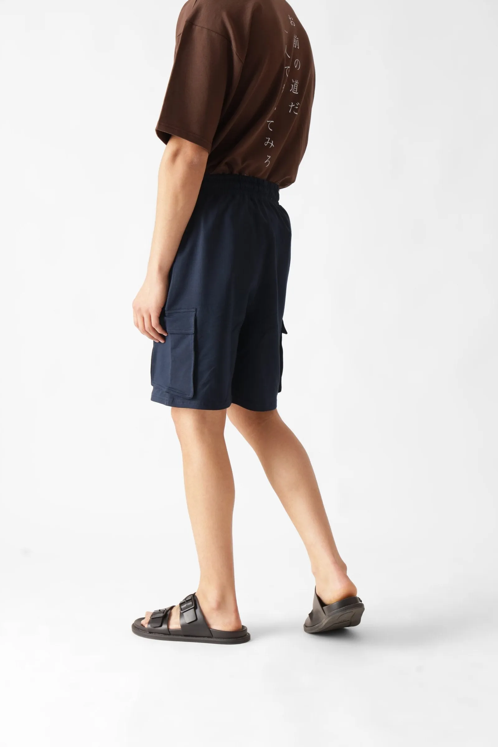 Navy Blue Cargo Shorts for Men