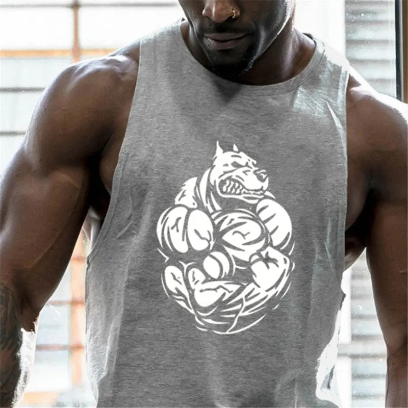 New Fashion Cotton Sleeveless Shirts Tank Top Men Fitness Shirt Mens