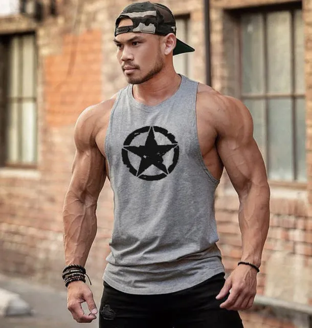 New Fashion Cotton Sleeveless Shirts Tank Top Men Fitness Shirt Mens