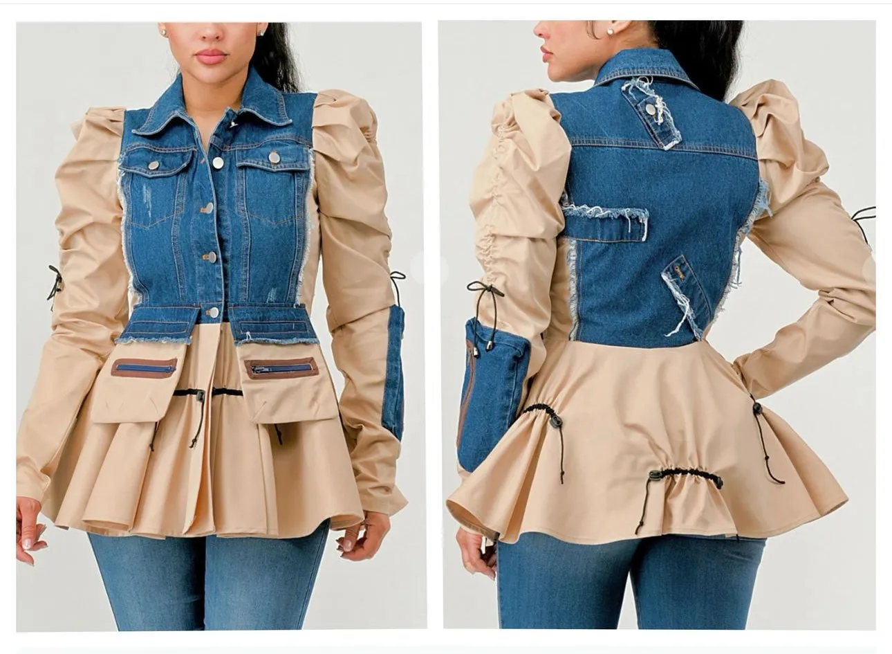 Not Like You | Peplum Denim Jacket | 2 COLORS