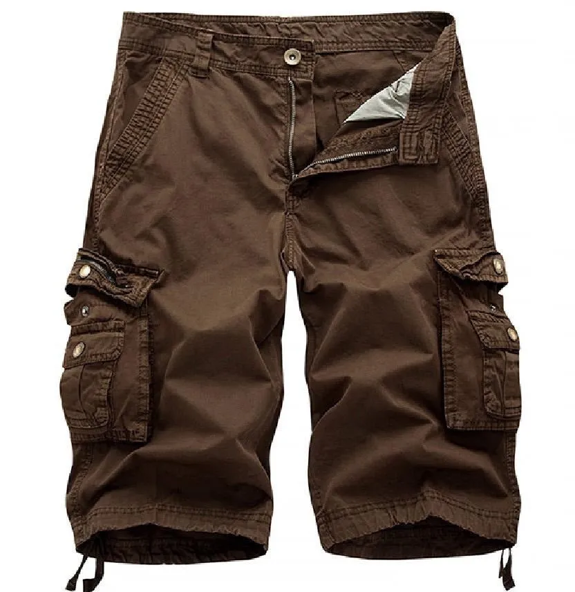 Plus Size Men's Cargo Combat Shorts Cotton Versatile Half Pants Twill Knee 3/4 Short Big Size Waist from 36” - 48”| A082