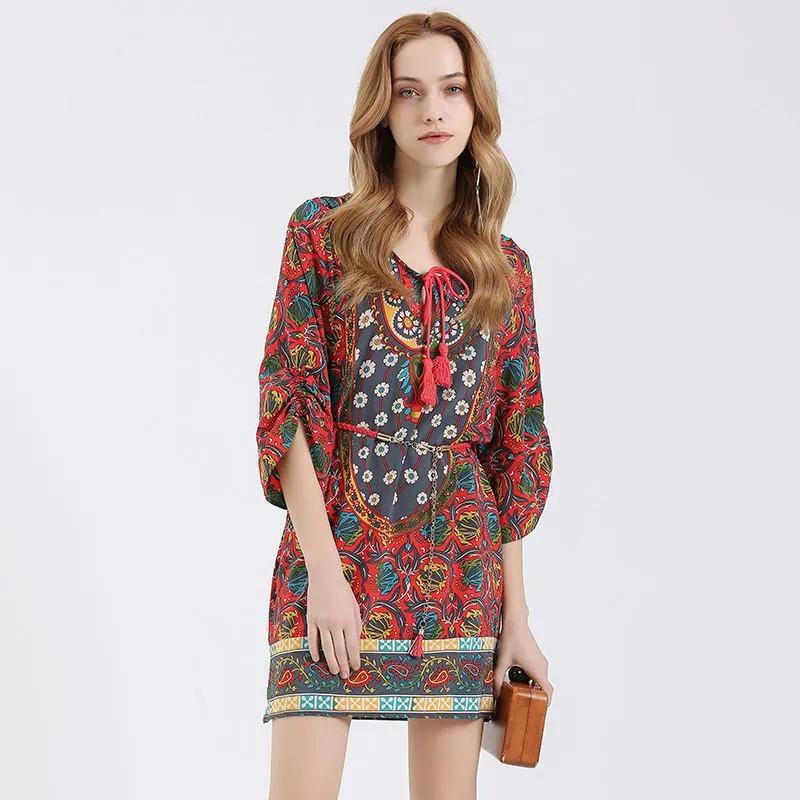 SALE On Summer Bohemian Women Print Dress