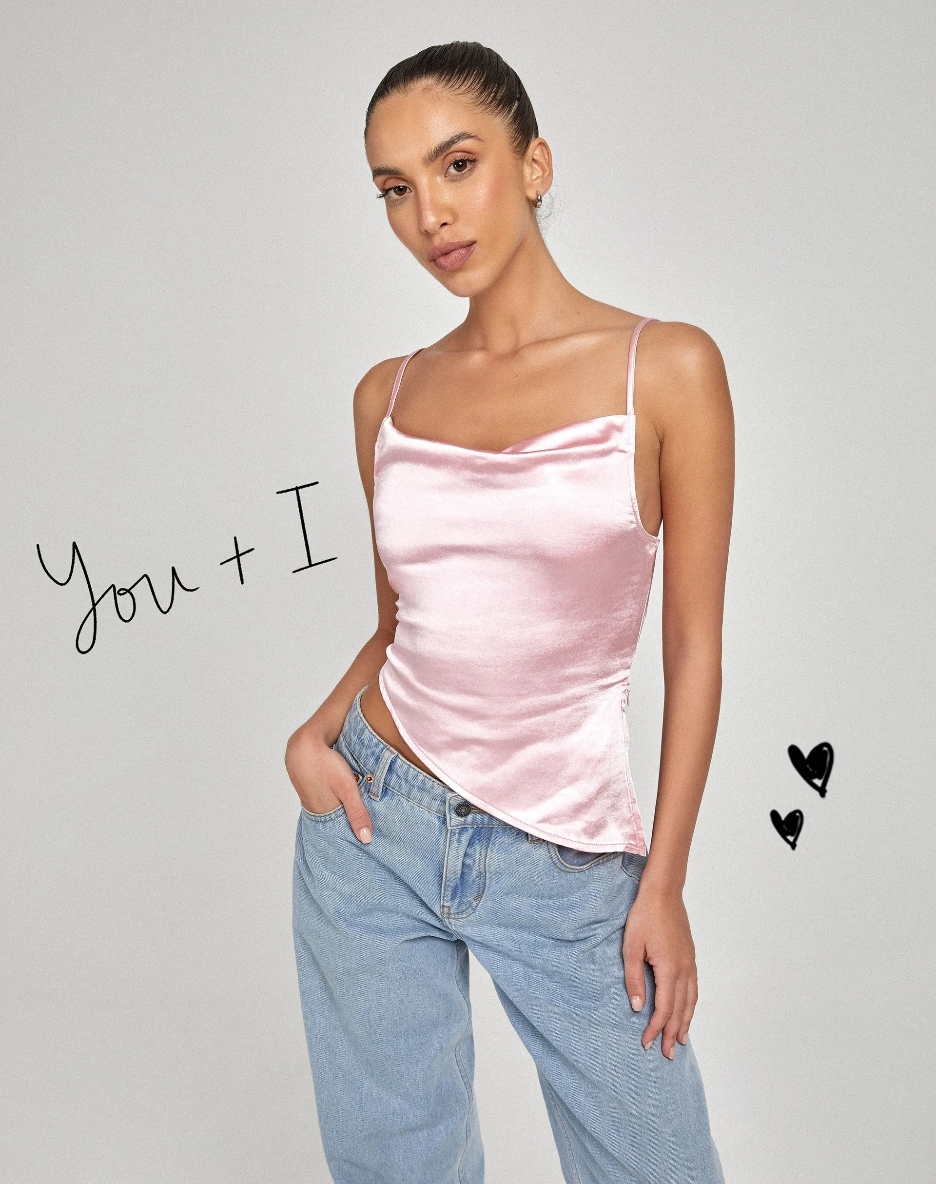 Sipin Top in Satin Pink