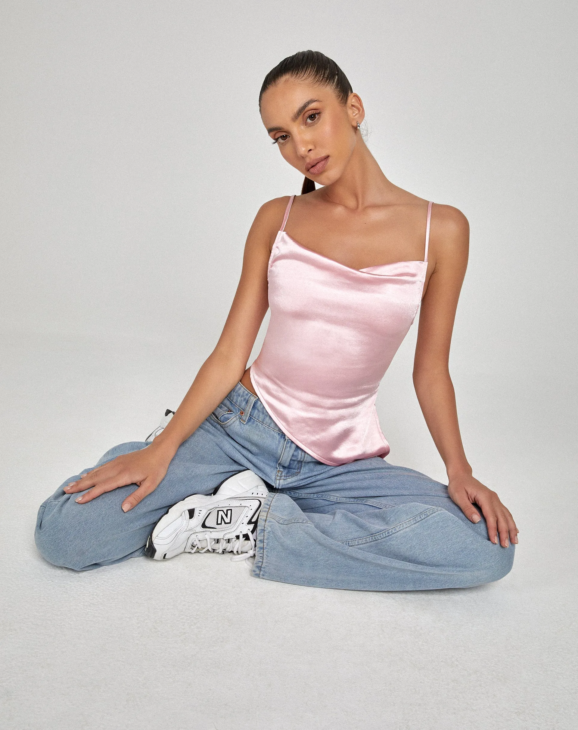 Sipin Top in Satin Pink