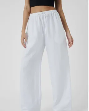 South Beach Linen Pants White