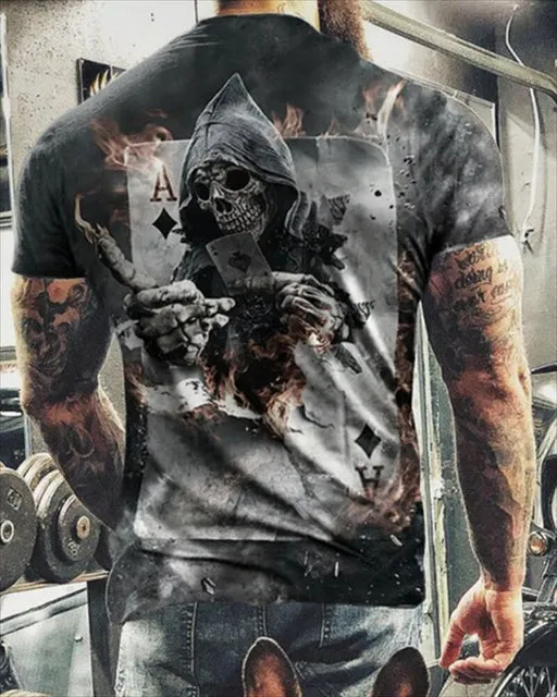 Tattoo Style Skull Graphic T-Shirt